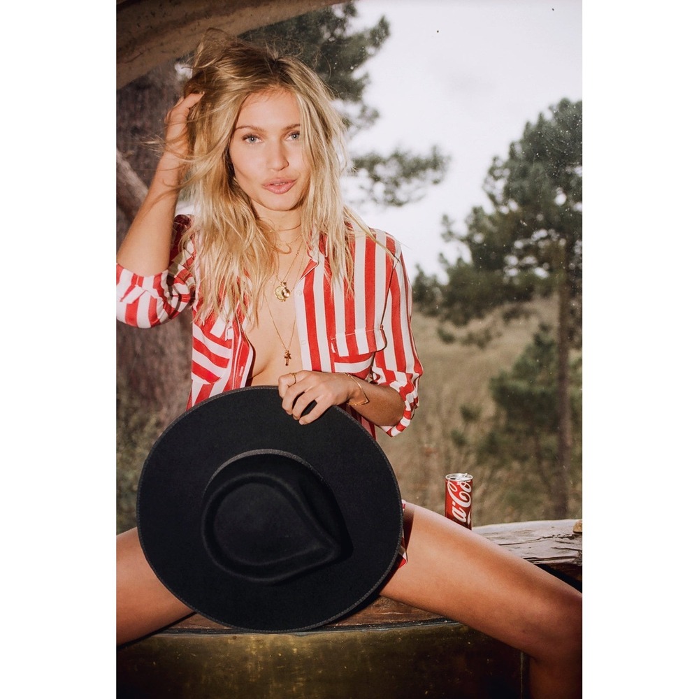 NEW Lack of Color Noir Rancher Hat Black Wool Fedora Western Size Medium Boho - Picture 10 of 16